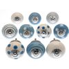 Mango Tree - Mixed Set of 10 x Blue and White Spots and Stripes Ceramic Door Cupboard Knobs