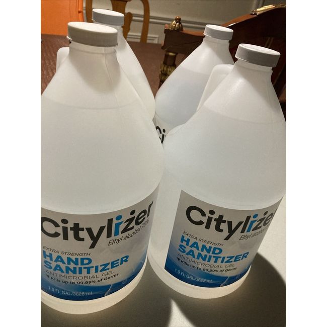 Lot/4 Citylizer Liquid Hand Sanitizer 1 Gallon each 70% Ex 4/22