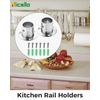Hicello 2Pcs Stainless Steel Wardrobe Rail Rod Pole Socket End Support Bracket Flange-32mm