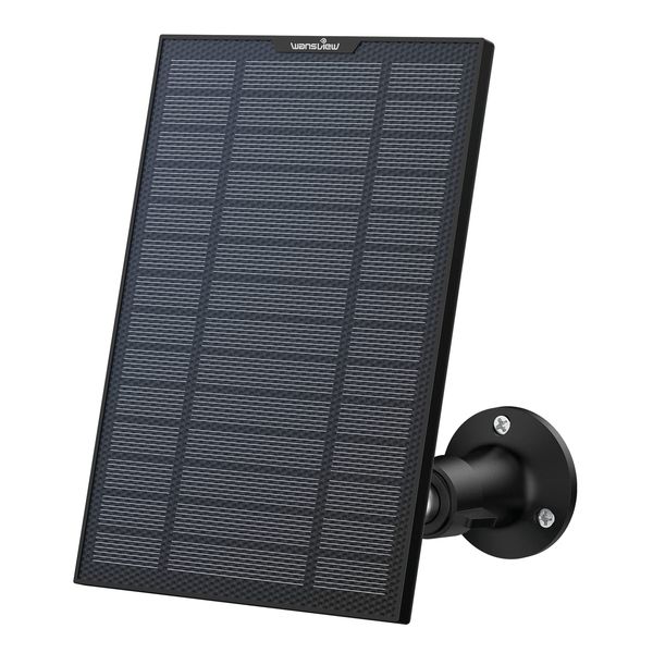 Wansview Solar Panel for Security Camera, 6V 3.2W Solar Chargers Compatible with Outside Solar/Battery Powered Camera, IP65 Waterproof Solar Battery Charger with 10FT Type-C Charging Cable (No camera)