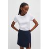 HUGO Women's The Plain Tee Logo Print Cotton Jersey T-Shirt, White100