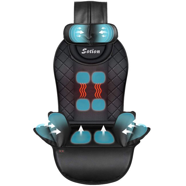 Sotion Seat Massager, Vibrating Back Massager for Chair Massage Cushion, 10  Vibrations to Relieve Stress and Fatigue for Back, Shoulder and Thighs