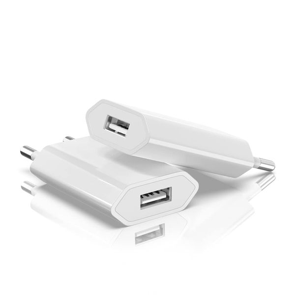 Stecker für USB Ladekabel 2-Pack, USB Power Adapter für Apple, Netzstecker Ladegerät für Handy Tablets MP3 Kamera eBook, Stecker Netzteil USB 5W 5V 1A Steckdose