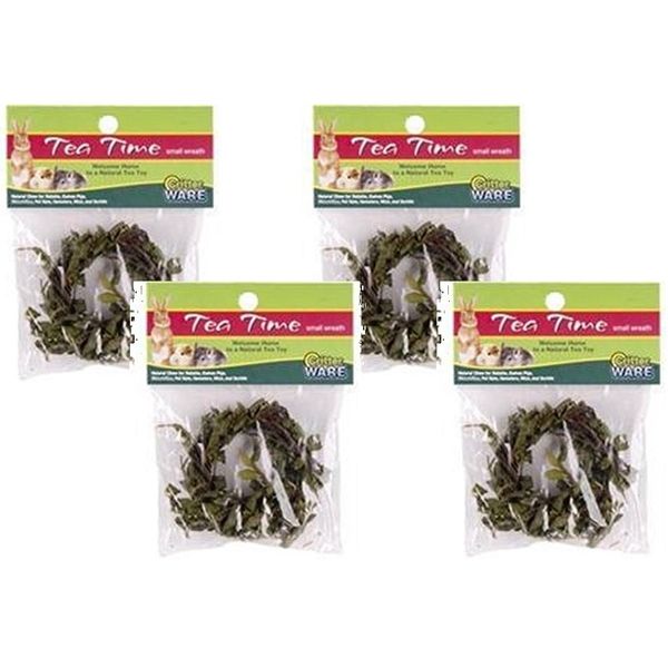 (4 Pack) Ware Tea Time Wreath Natural Chew for Animals, Small