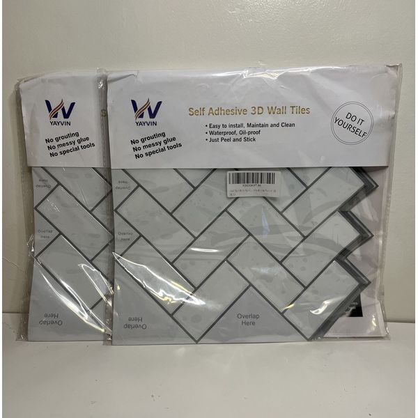 Peel and Stick 3D Wall Tiles Lot 2 Packs of 10 Sheets each Kitchen Bathroom DIY