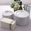 300 Pieces Silver Plastic Plates with Disposable Silverware, Fancy Tableware Set