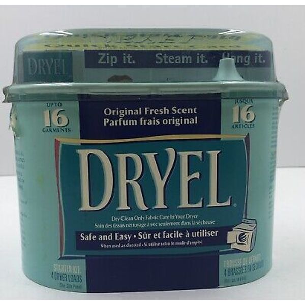 Dryel At Home Dry Cleaning Starter Kit~ 4 Dryer Load~ 16 Garments ~Open/Complete