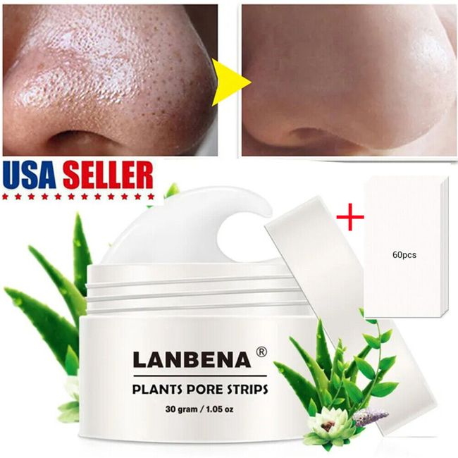 LANBENA Pore Strips Blackhead Remover Cream Nose Acne Clean Peel OFF Mud Cream