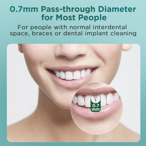 Fremouth 50 Count Angle Interdental Brushes for Braces, Tight(0.7mm), L- Shaped Interproximal Floss for Dental Plaque Removal Health