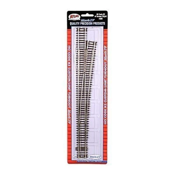 Code 83 Nickel Silver #8 Custom-Line Turnout Right HO Scale Atlas Trains
