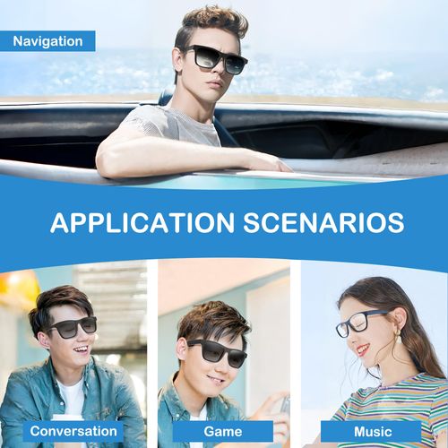 RERBO Smart Audio Glasses, Polarized Bluetooth Sunglasses, Built in Mic & Speaker, Voice Assistant, Bluetooth 5.0, UV Protection Open Ear Sport Sunglasses