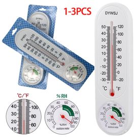 3Pcs Wall Thermometer Indoor Outdoor Mount Garden Greenhouse Home Humidity  Meter