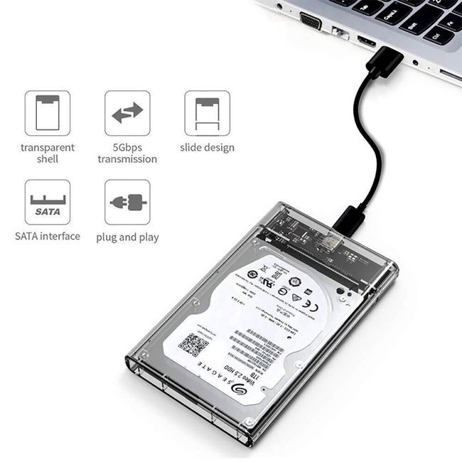 Transparent USB 3.1 Harddisk Boxs 2.5inch SATA SSD 2.5'' Hard