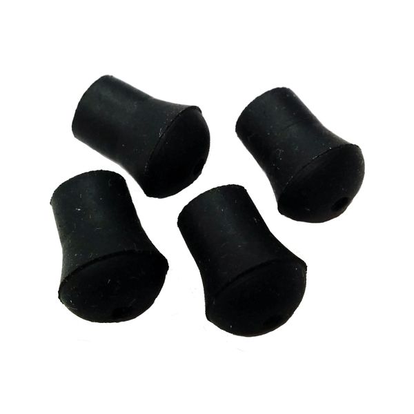 Herco Miniature Black Rubber Tips (3/16" ID) - 4 pcs