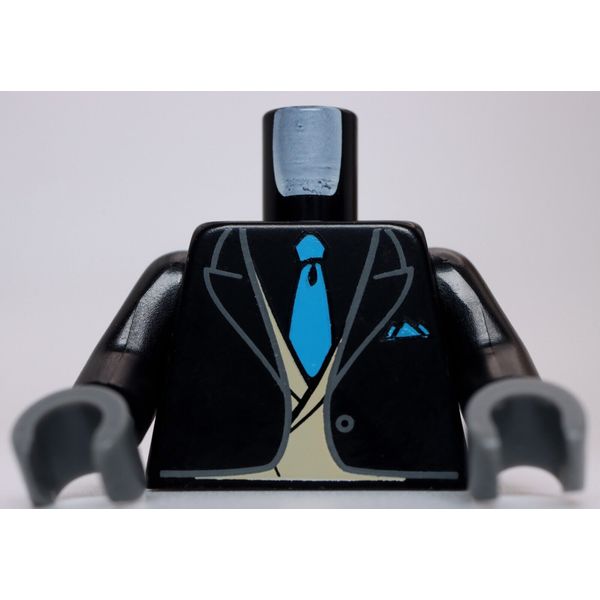 Lego Black  Tuxedo Jacket Tan Vest Light Turquoise Tie and Pocket Square