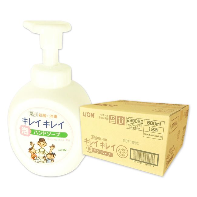 KireiKirei Medicated Foaming Hand Soap Large Size 500ml x 12 Bottles [LION] [269052 kzh]