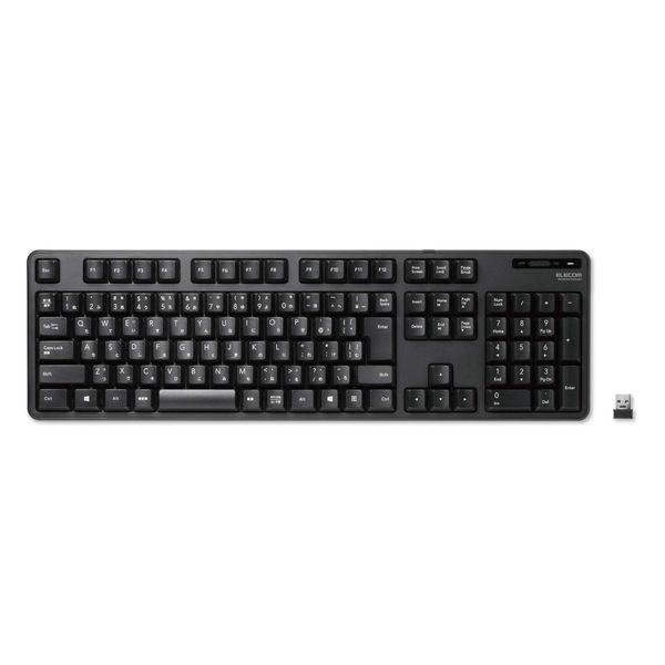 Elecom TK-FDM106TXBK Wireless Keyboard (Receiver Included) Membrane Full Keyboard Black