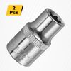 sourcing map 2pcs E-Torx Socket 1/2" Drive E12 External Torx Deep Socket CR-V 6 Point Spline Socket Star Female Bit Socket for Auto Repairs Home Maintenance DIY Hand-Making 1.5" Length