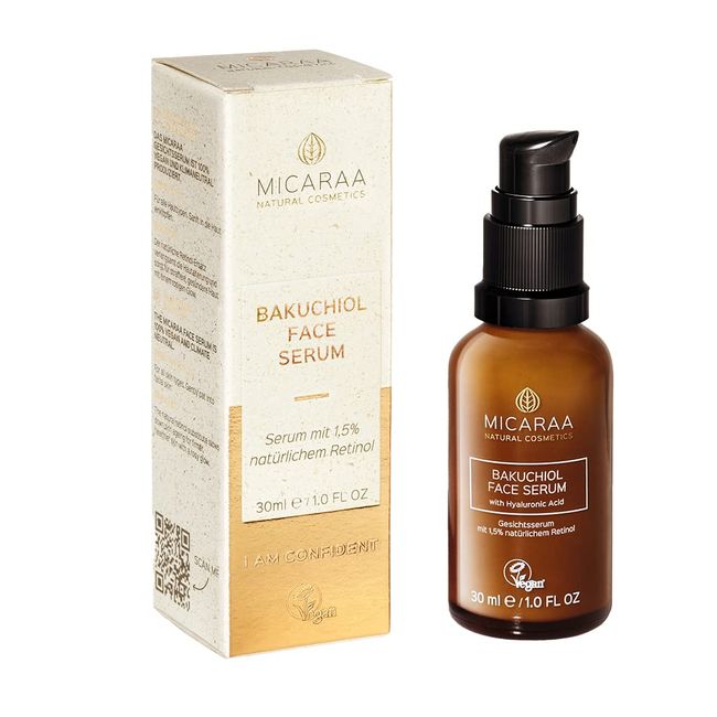 MICARAA Bakuchiol Anti Aging Serum, natürliches Retinol Serum hochdosiert, Serum Feuchtigkeit Gesicht, Anti Falten Gesichtsserum, Anti Aging Naturkosmetik