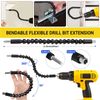 Flexible Drill Bit Extension Set, Including Right Angle Drill Attachmen, Rotatable Joint Socket 1/4 3/8 1/2 In Hex Socket Adapter, Bendable Drill Bit Extension and Drill Bit Holder Screwdriver Kit