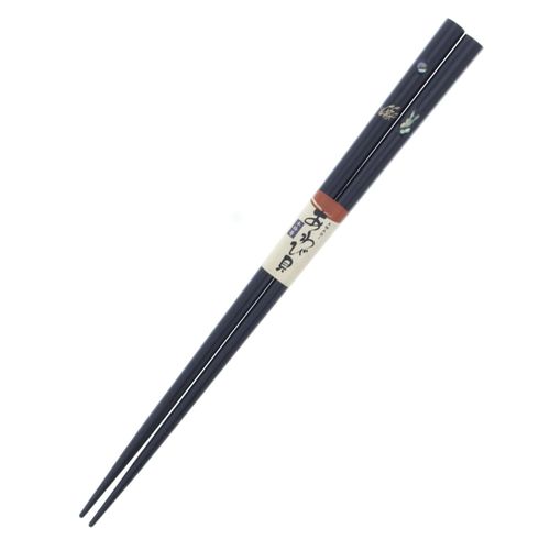 Ishida Shell Craft Abalone Wooden Chopsticks (Natural Wood), Made in Japan, Black