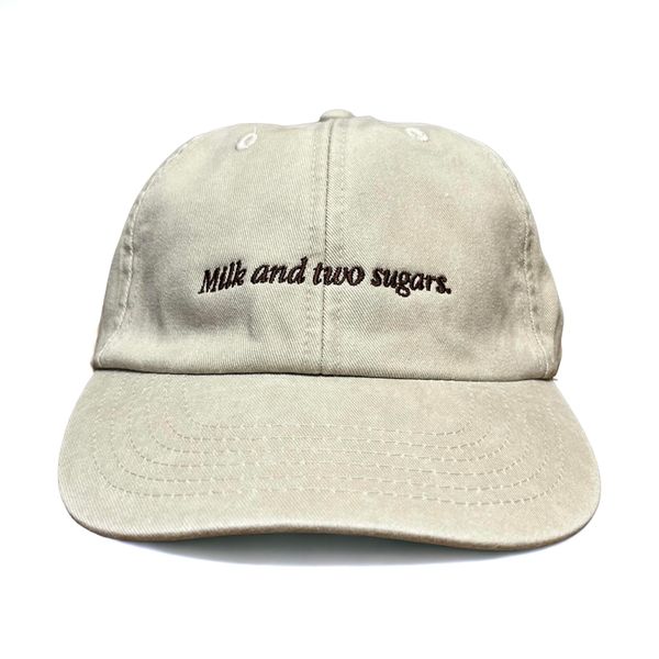 Vivian Flytrap Unisex Milk and Two Sugars Washed Embroidered Dad Baseball Cap - Cream