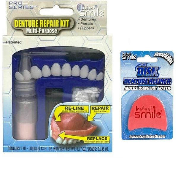 Complete Denture Repair Kit Multi-purpose PLUS Disk Denture Reliner