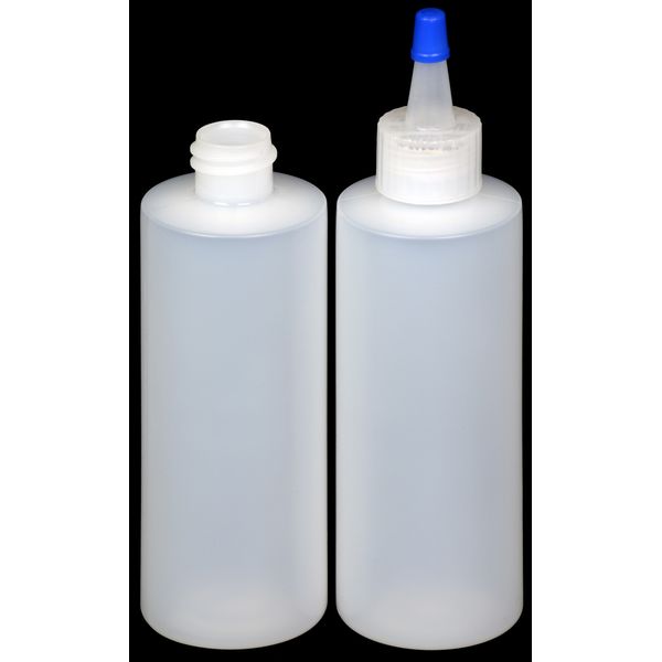 Plastic Spout Lid Dropper/Applicator Bottle w/Blue Overcap, 4-oz., 12-Pack, New