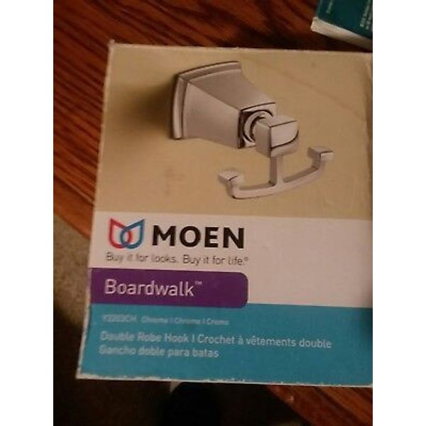 Moen Boardwalk Double Robe Hook/ Hanger/  Chrome Y3203CH NEW