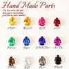 PA-236-BLUE [Rhinestone] [12 Colors] [Teardrop Shape] [9 mm x 13 mm] [Flat Bottom] Acrylic Rhinestone Claws Base [1 piece] Deco Parts/Beads/Swallow/Deco