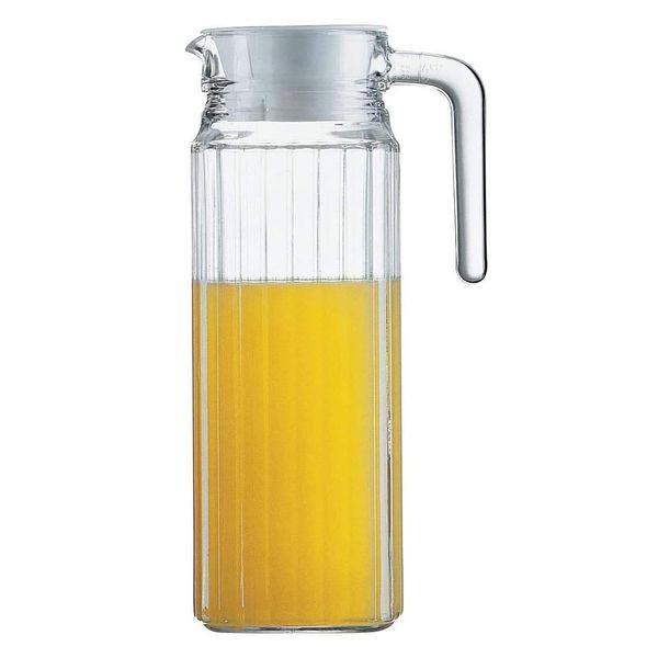 STERUN Glassy Transparent Fridge Water Fruit Juices Liquors Jug with Lid 1.2L Capacity