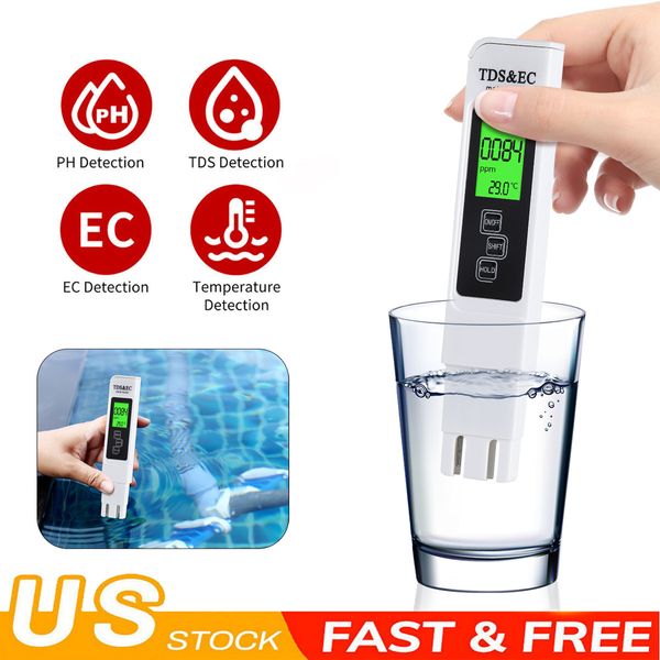 TDS Meter Digital Ec/TEMP Water Quality Tester Pen For Drinking Water 0-9990ppm
