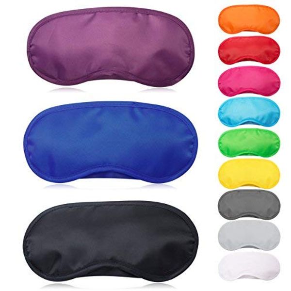 Exacoo 12 Pcs Multicolor Sleep Eye Mask Soft Eye Mask Cover Lightweight Blindfold with Elastic Strap Headband Eyeshades for Travel Nap Eye Cover for Kids Women Men, 12 Colors