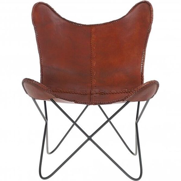 Rustic Home Premium butterfly chair Leather accent chair BKF living room chair