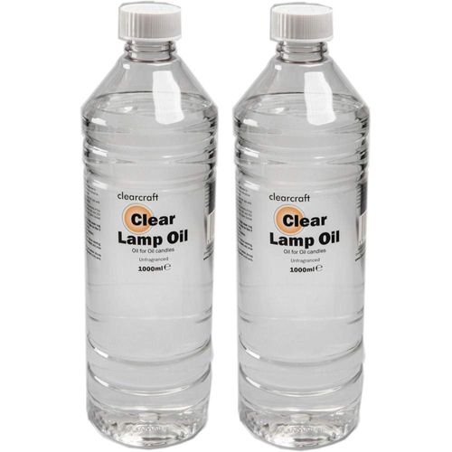 CLEARCRAFT SMOKELESS, ODOURLESS CLEAR LAMP OIL - 2 X 1 LITRE - FREE FUNNEL INCLUDED.