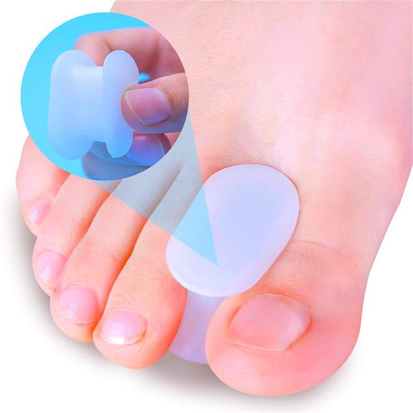 Povihome 10 Pack Gel Bunion & Toe Spacers Separators (0.3'' Thick) and Straightener Orthotics for Bunion Overlapping Toes, Bunion Toe Pain Relief - S Size