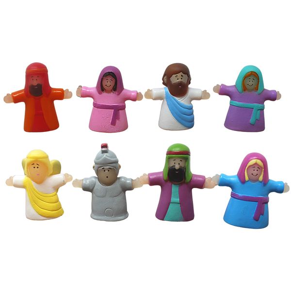 Finger Puppets with Script for Story Telling, Religious Sunday School Activity, 8 Pieces