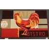 PRINTED KITCHEN RUG (nonskid back) (18" x 30"), ROOSTER, CAFE BISTRO #2, rec, RT