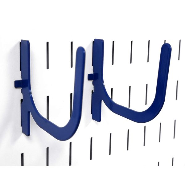 Wall Control Slotted Pegboard U-Hook Pegboard Only, 4" Peg Hook Reach, 2-Hook Pack (Blue)