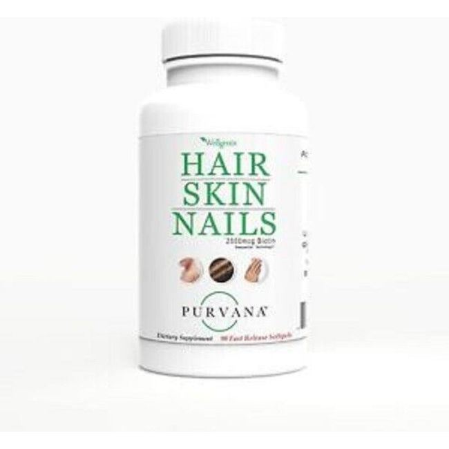 PURVANA Hair, Skin & Nails Wellgenix 90-Softgels Exp 09/24 - Same Day Ship