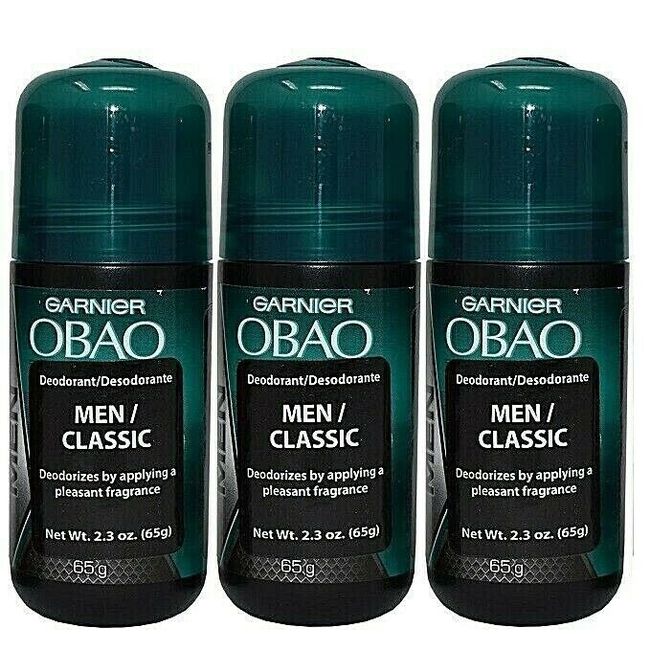 Garnier Obao Deodorant for Men Classic Fragancia Intensa, 65g (Pack of 3)