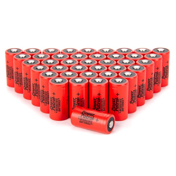 Interstate Batteries Power Patrol CR123A 3V Lithium Battery (40 Pack) 3 Volt 1.55mAh Lithium-ion Batteries (PHO0018) Film, Digital Cameras, Camcorders, Flashlights