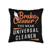 Funny Car Mechanic Design Brake Cleaner Throw Pillow