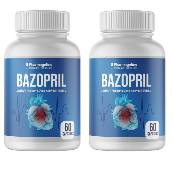 Bazopril  Adveanced Blood Pressure Support Formula 2 Bottles 120 Capsules