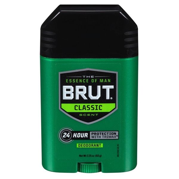 Brut Deodorant 2.25oz Oval Solid Classic Scent (2 Pack)