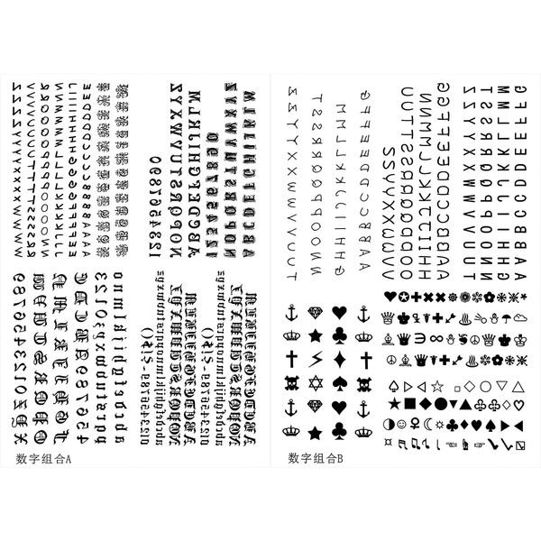 30 Sheet Alphabet Temporary Tattoo Stickers Finger Tattoos Black English Letters DIY Name Tattoo Cross Crown Tattoos Wrist Finger Body Art Fake Tattoo Kit for Adults Women Men and Kids