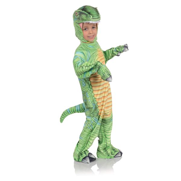 Children's Green T-Rex Printed Costume - Jumpsuit