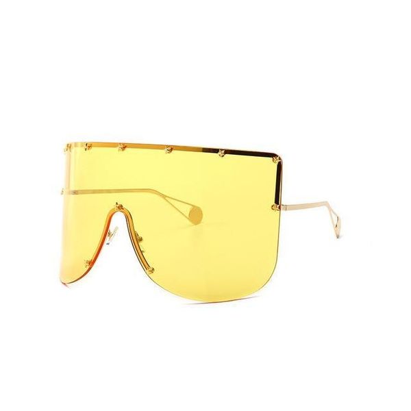 Elaiza Oversized Sunglasses - Gold Yellow - Gold Yellow