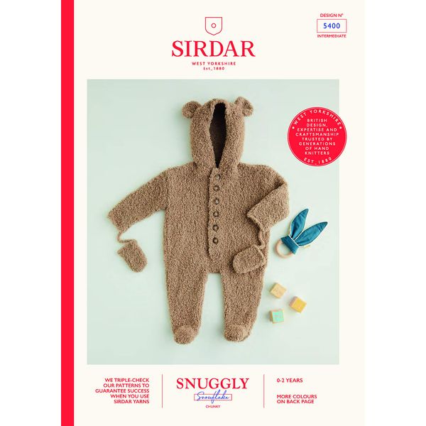 Sirdar Snuggly Snowflake Chunky Knitting Pattern Booklet - 5400 All in One Suit