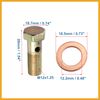 Partuto 2 Set Banjo Bolt Brake Fitting Adapter M12x1.25 Single Banjo Bolt Replacement